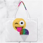 glitter wink emoji  Medium Zipper Tote Bag