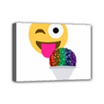 glitter wink emoji  Mini Canvas 7  x 5  (Stretched)