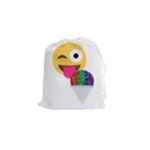 glitter wink emoji  Drawstring Pouch (Small)