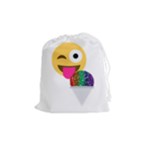 glitter wink emoji  Drawstring Pouch (Medium)