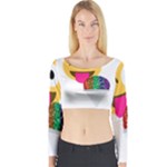 glitter wink emoji  Long Sleeve Crop Top (Tight Fit)