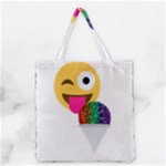 glitter wink emoji  Grocery Tote Bag