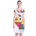 glitter wink emoji  Short Sleeve Front Wrap Dress