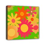 Groovy Mod Floral Mini Canvas 6  x 6  (Stretched)