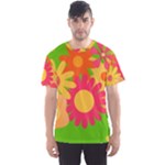 Groovy Mod Floral Men s Sport Mesh Tee