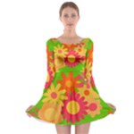 Groovy Mod Floral Long Sleeve Skater Dress