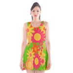 Groovy Mod Floral Scoop Neck Skater Dress