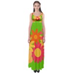 Groovy Mod Floral Empire Waist Maxi Dress