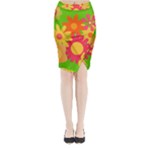 Groovy Mod Floral Midi Wrap Pencil Skirt