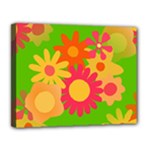 Groovy Mod Floral Canvas 14  x 11  (Stretched)