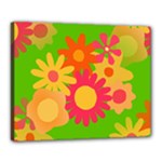 Groovy Mod Floral Canvas 20  x 16  (Stretched)