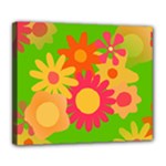 Groovy Mod Floral Deluxe Canvas 24  x 20  (Stretched)