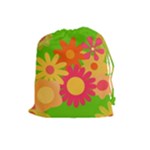 Groovy Mod Floral Drawstring Pouch (Large)