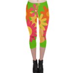 Groovy Mod Floral Capri Leggings 