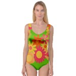 Groovy Mod Floral Princess Tank Leotard 