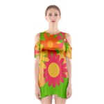 Groovy Mod Floral Women s Cutout Shoulder One Piece