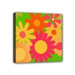 Groovy Mod Floral Mini Canvas 4  x 4  (Stretched)