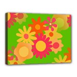 Groovy Mod Floral Canvas 16  x 12  (Stretched)