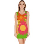 Groovy Mod Floral Bodycon Dress