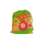 Groovy Mod Floral Drawstring Pouch (Medium)