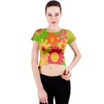 Groovy Mod Floral Crew Neck Crop Top