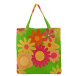 Groovy Mod Floral Grocery Tote Bag