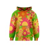 Groovy Mod Floral Kids  Pullover Hoodie