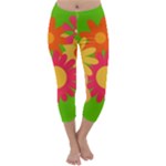 Groovy Mod Floral Capri Winter Leggings 