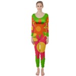 Groovy Mod Floral Long Sleeve Catsuit