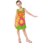 Groovy Mod Floral Kids  Sleeveless Dress