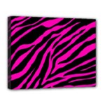 pink zebra  Canvas 14  x 11  (Stretched)