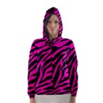 pink zebra  Hooded Wind Breaker (Women)