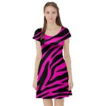 pink zebra  Short Sleeve Skater Dress