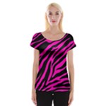 pink zebra  Women s Cap Sleeve Top