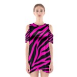 pink zebra  Women s Cutout Shoulder One Piece