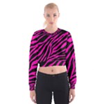 pink zebra  Women s Cropped Sweatshirt