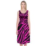 pink zebra  Midi Sleeveless Dress