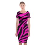 pink zebra  Classic Short Sleeve Midi Dress