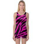 pink zebra  One Piece Boyleg Swimsuit