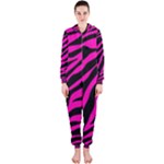 pink zebra  Hooded Jumpsuit (Ladies)