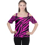 pink zebra  Women s Cutout Shoulder Tee