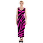 pink zebra  Fitted Maxi Dress