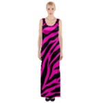 pink zebra  Maxi Thigh Split Dress