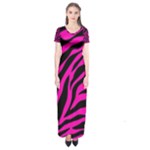 pink zebra  Short Sleeve Maxi Dress