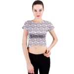 hologram unicorn emoji  Crew Neck Crop Top