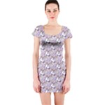 hologram unicorn emoji  Short Sleeve Bodycon Dress