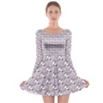 hologram unicorn emoji  Long Sleeve Skater Dress