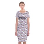 hologram unicorn emoji  Classic Short Sleeve Midi Dress