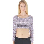 hologram unicorn emoji  Long Sleeve Crop Top (Tight Fit)