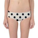 Polka Dots - Black on Pearl Brown Classic Bikini Bottoms